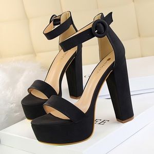 Black high heels sandals